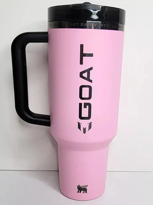 The Messi x Stanley Quencher ProTour Flip Straw Tumbler 40 OZ GOAT Pink