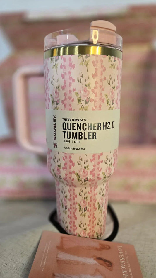 STANLEY FLORAL PINK 40 OZ TUMBLER New