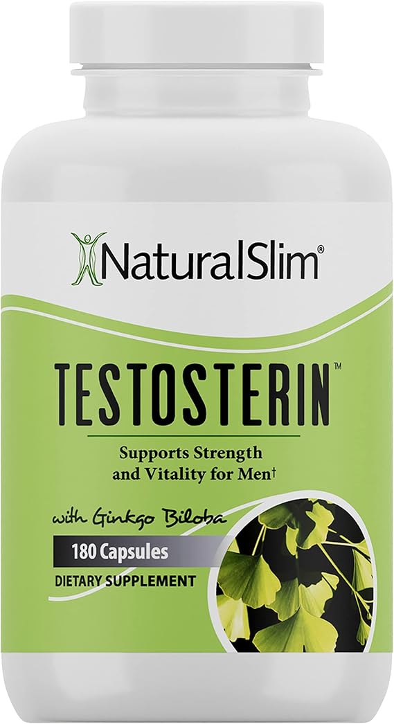 NaturalSlim Natural Testosterone Booster for Men – 180 Capsules