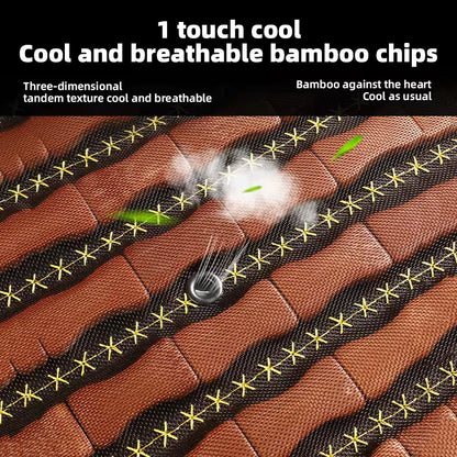 12V Car Bamboo Cooling Seat Cover With 2 Fan 12V Summer Bamboo Fast Ventilated Seat Pad Cushion Backrest & Cushion