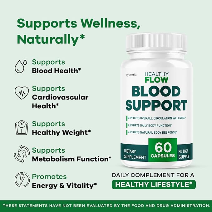 Blood Circulation Support Capsules – Daily Wellness & Vitality Supplement | Maximum Strength Formula | 60 Capsules