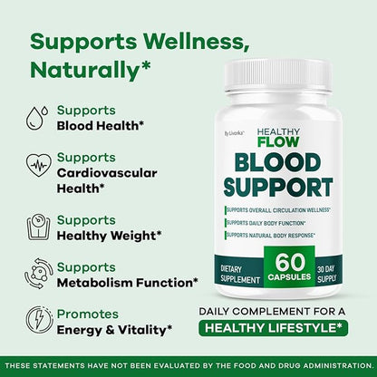 Blood Circulation Support Capsules – Daily Wellness & Vitality Supplement | Maximum Strength Formula | 60 Capsules