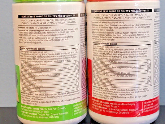 Juice Plus+ ESSENTIALS - Fruit & Veg Juice Powders(120 ea/240 Caps)