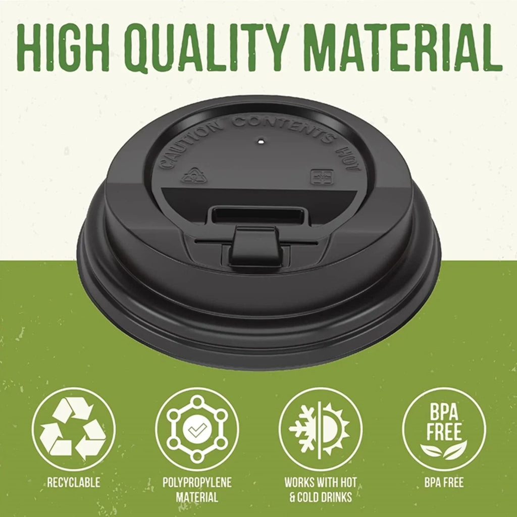 1000 Pack of 8oz Coffee Cup Lids, Anti-Spill Design, Perfect for Travel & Home