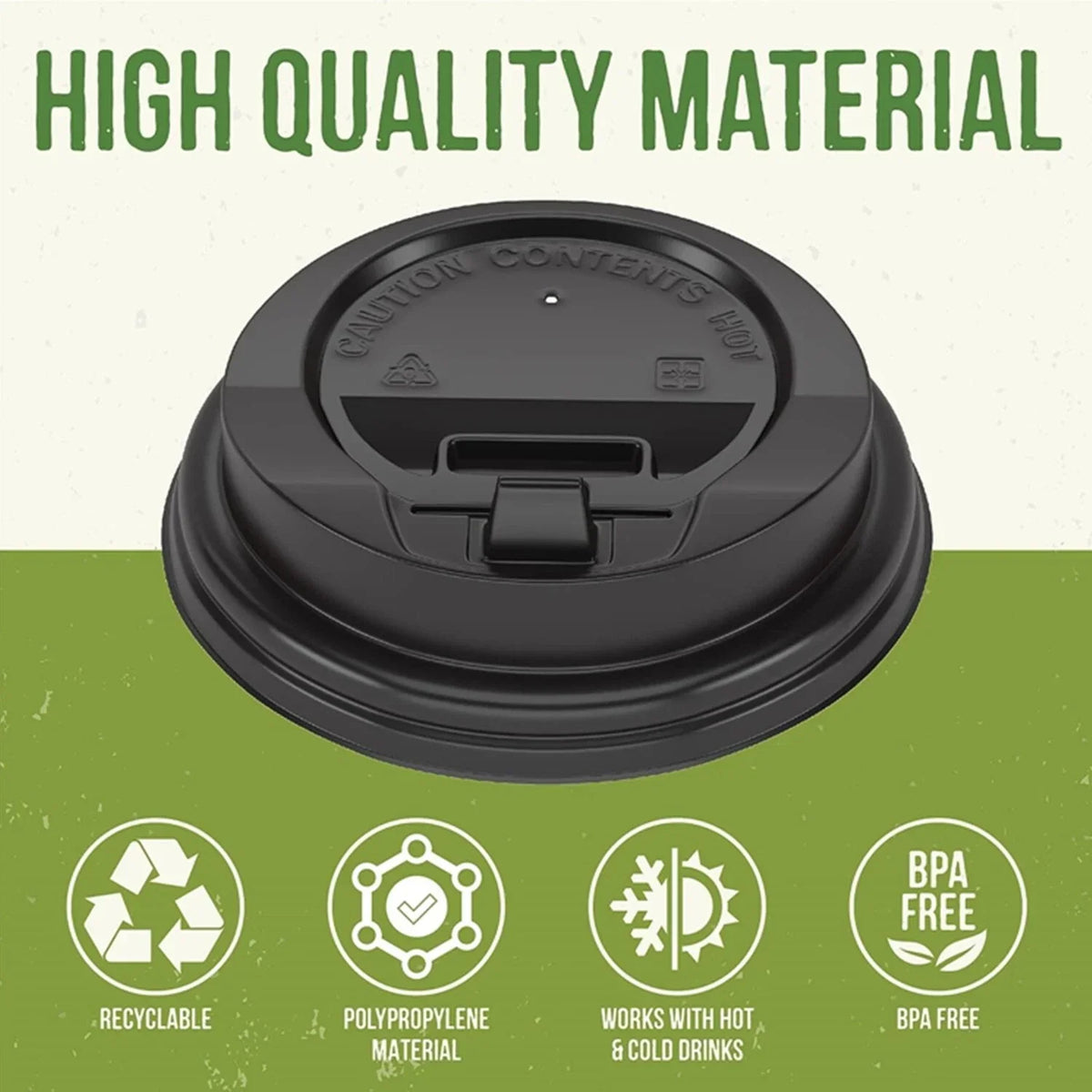 1000 Pack of 8oz Coffee Cup Lids, Anti-Spill Design, Perfect for Travel & Home