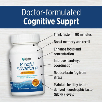 DOCTORS PREFERRED Mindful Advantage Brain Supplements for Memory and Focus
