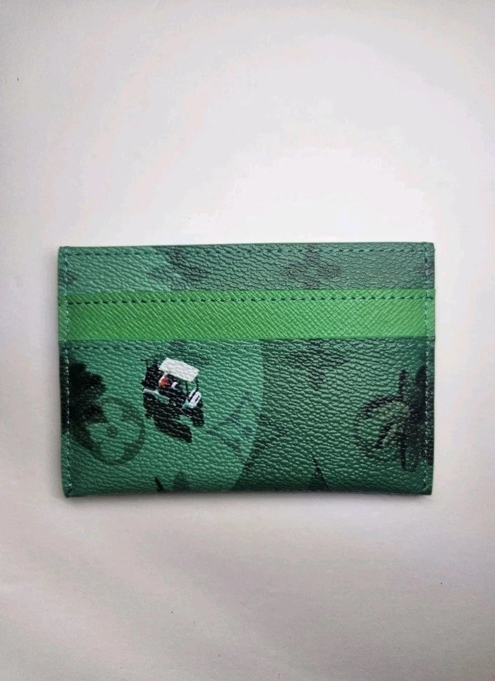 Louis Vuitton Double Card Holder Monogram Golf Green New