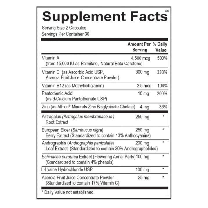 Viracid Immune Support Capsules 60 Count Dietary Supplement - Expiry 2028