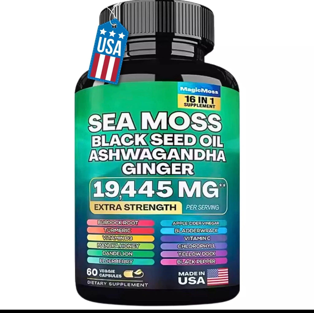 Nori Seaweed Capsules Iodine Rich Dietary Supplement Thyroid Health Support^